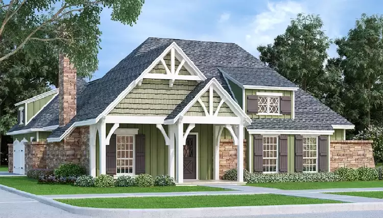 image of small craftsman house plan 7423